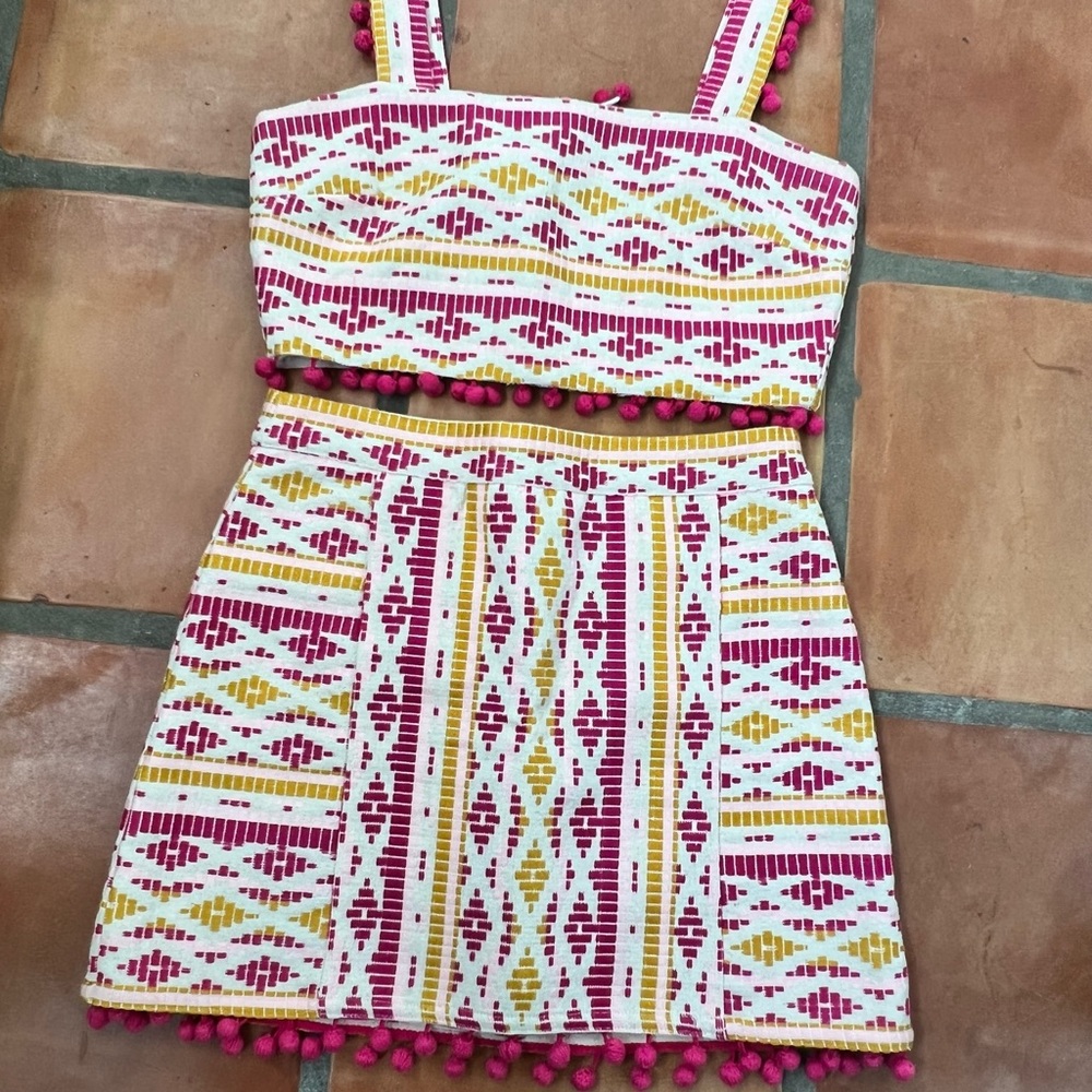 SAYLOR Pink and Yellow Skirt Set